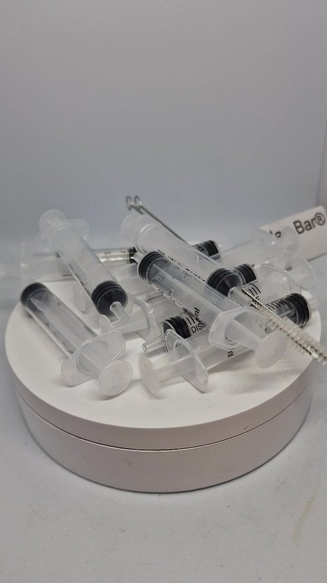 Han-Bar® 10x Plastic Herbruikbare Spuit 5ml – Zonder Naald + 2 borsteltjes
