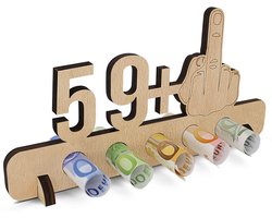 Jhubersproducts - Geldgeschenk 60e verjaardag - Grappig geldcadeau - Houten decoratie - Creatief gastenboek - Jubileum cadeau - Voor vrienden en famil
