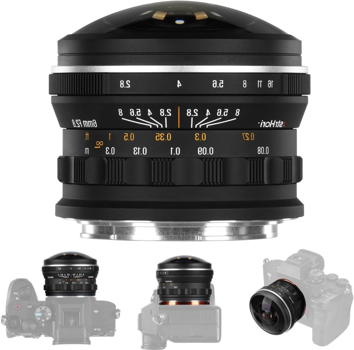 6mm F2.8 Full Frame Circulaire Fisheye Lens - Ultra Groothoek 220° Creatieve Lens voor Fotografie en Video met Handmatige Focus voor E-/L/RF-/Z Mount