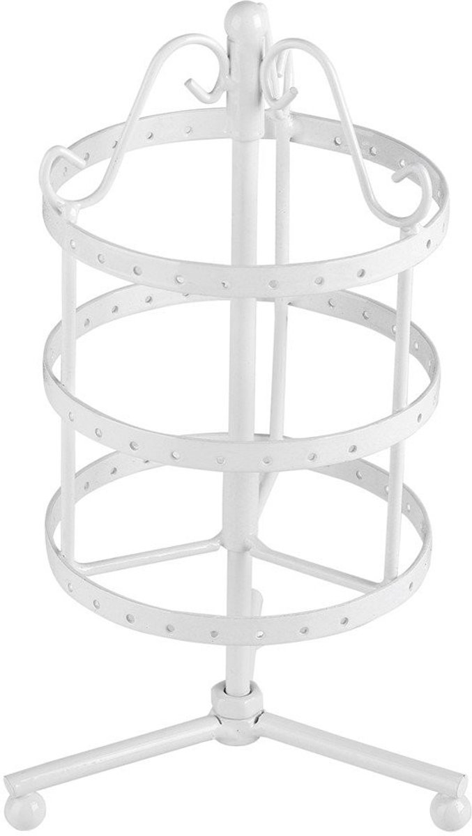 Jhubersproducts - Rotatable 3 Layers Earrings Display - Swivel Earring Organizer - Praktisch en stijlvol - Wit - Sieradenhouder - Geschikt voor dageli