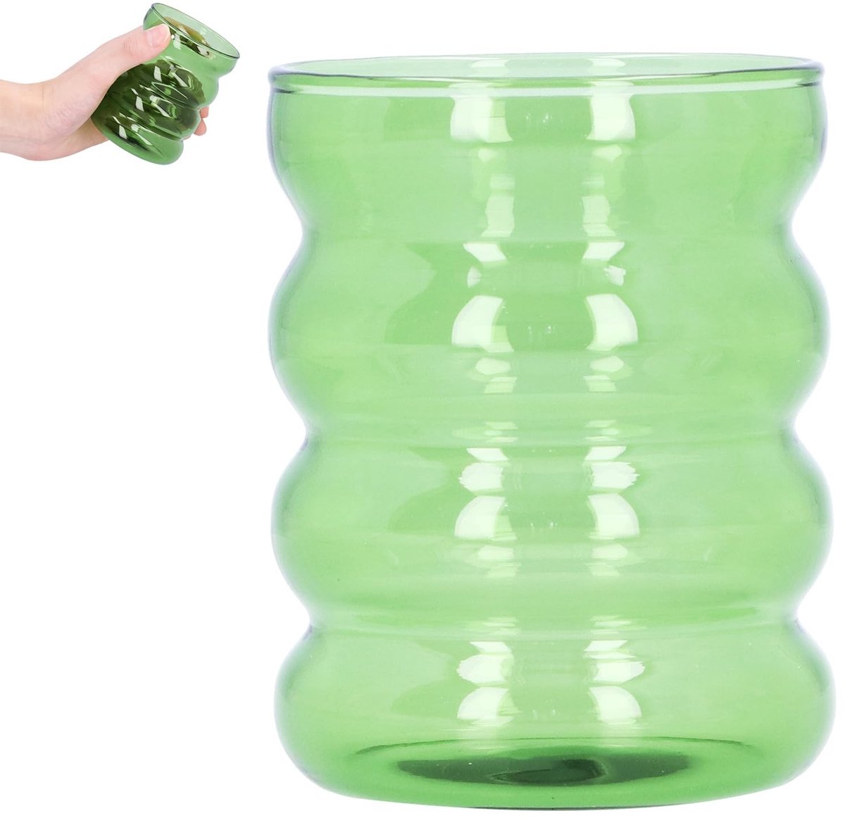 Vlemico - Bamboe Joint Design - Hittebestendige Drinkbeker - 300 Milliliter - Krasbestendig Glas - Geschikt voor Verjaardag - Groente