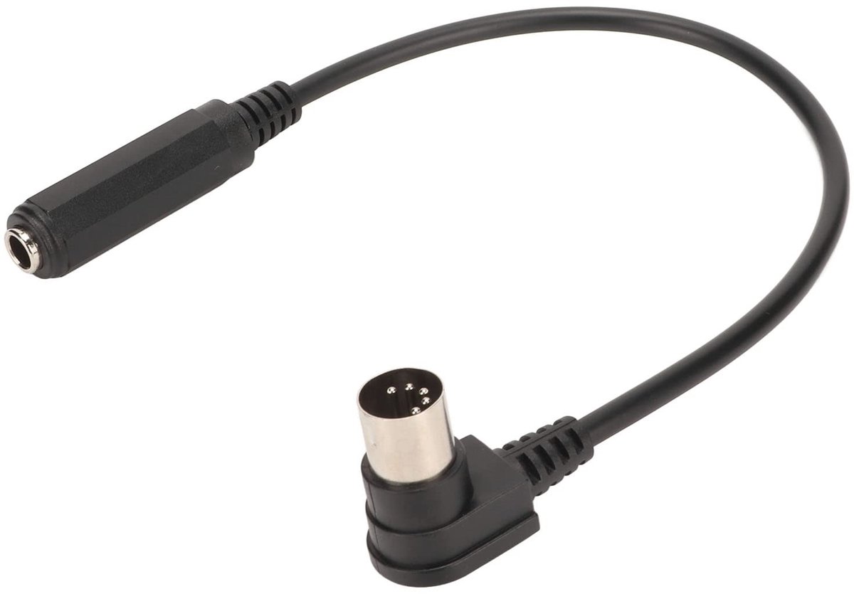 Dailygoods - 6,35 Mm 1/4 Vrouwelijke Naar 5-pins MIDI-kabel - Duurzaam en Flexibel - Geschikt voor Toetsenborden - 90 Graden - Perfect voor Synthe...