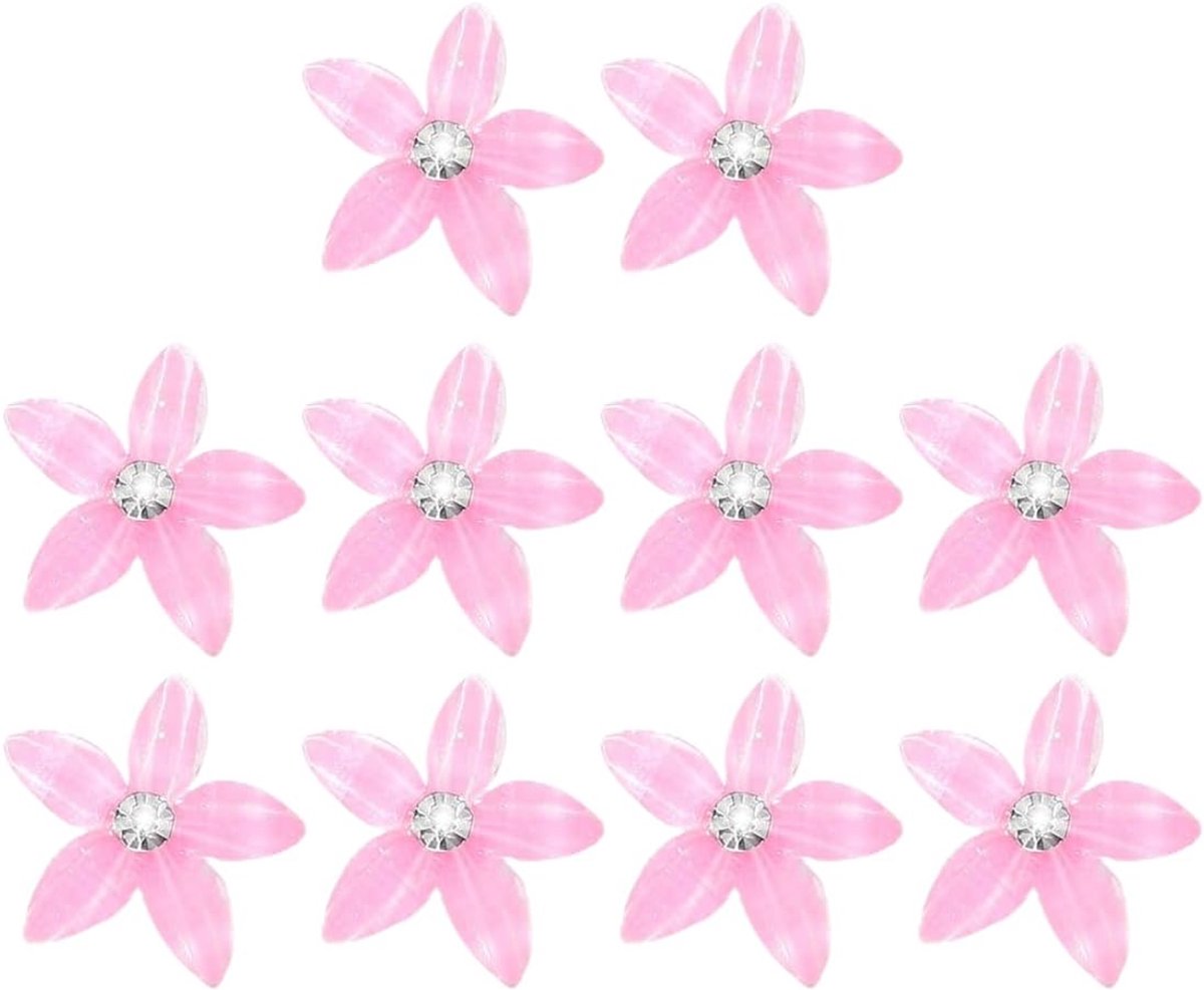 10 Bloemvormige Metalen Rhinestone Haarclips voor Meisjes - Bruiloft - Decoratie