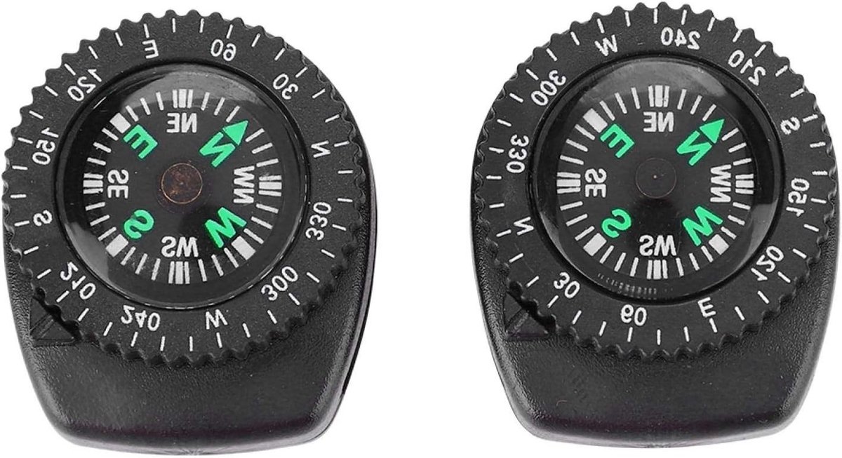 Outdoor Survival Horlogeband met Kompas - 2 Stuks, Draagbaar voor Kamperen en Boottochten, Navigatie Accessoire
