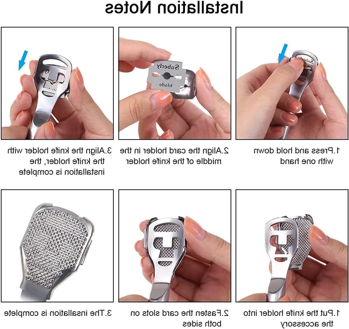Pedicure callus shaver voor professionele voetverzorging, inclusief 10 vervangbladen, roestvrijstalen voethaak, ideaal voor het verwijderen van eelt, gebarsten hielen en dode huid voor mooie en zachte voeten
