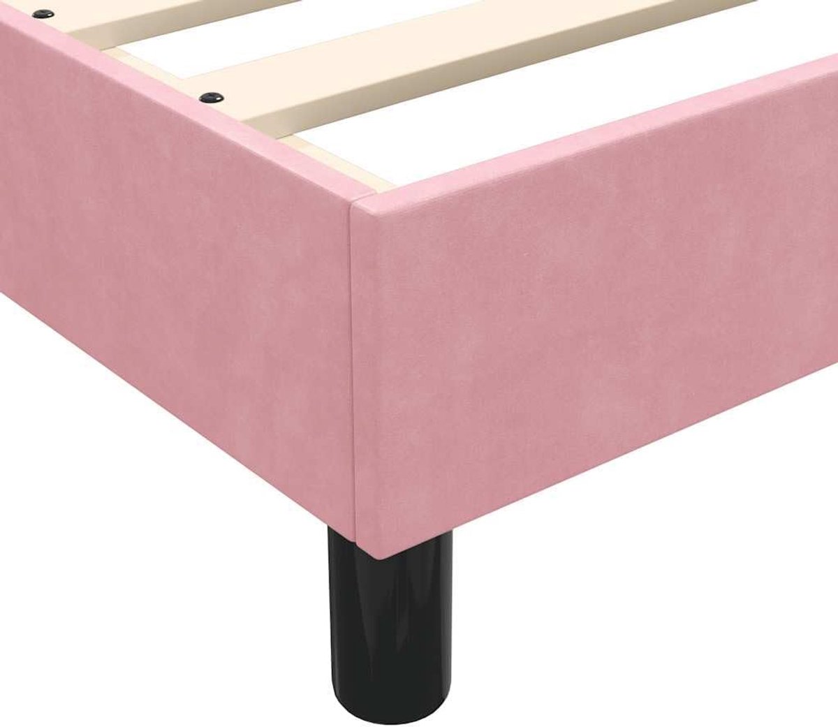 Bedframe Fluweel - Ledikant Slaapkamer - Comfortabel Slapen - Lattenbodem Ondersteuning - 180x220 cm - Roze