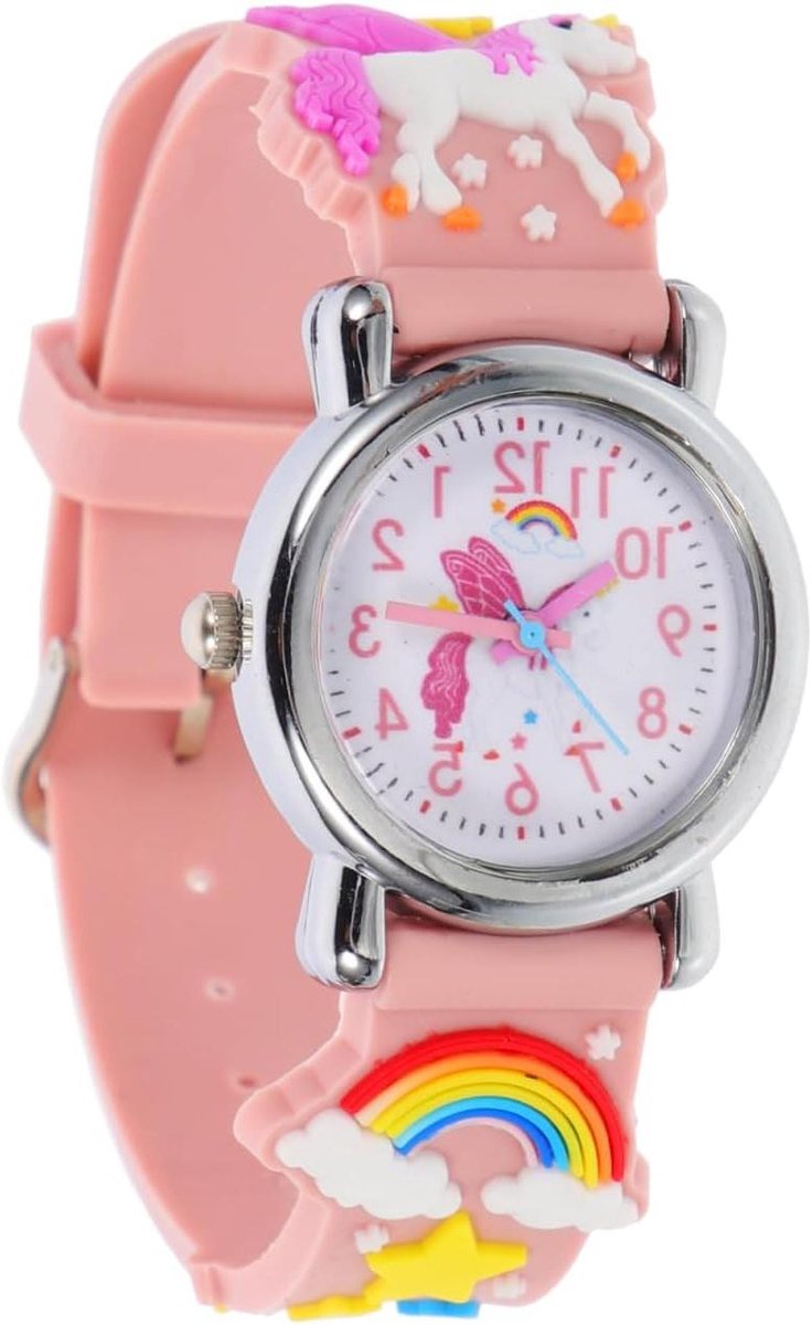 Kinderhorloge - Unicorn horloge - Dagelijks gebruik - Cartoon band - 22 x 3.5 cm - Meerkleurig