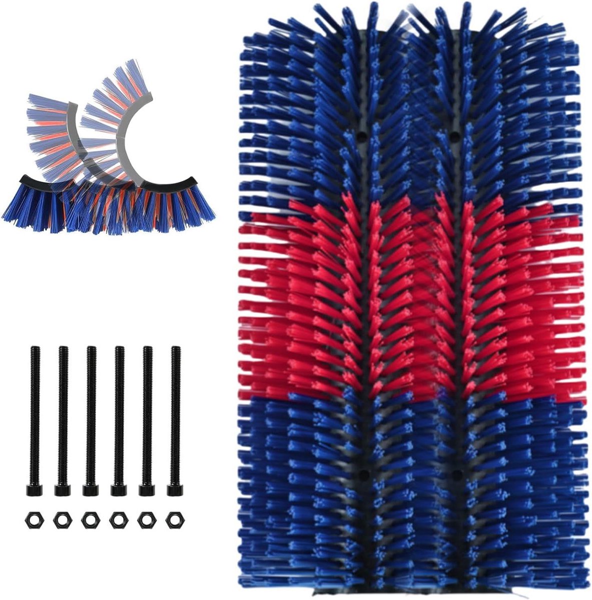 Paardenverzorgingsborstel Set - Paardenborstel Massageborstel - Paarden Vachtverzorging - Opvouwbaar XXL Design - 450 mm x 300 mm - Geel Blauw/Rood