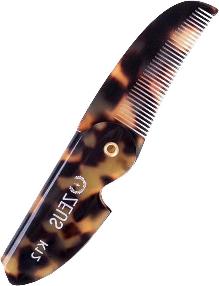 Opvouwbare Snor Kam - Zak Kam Baard - Snor Verzorging - Handgemaakt Gezaagd - 4.5" x 0.75" - Schildpad