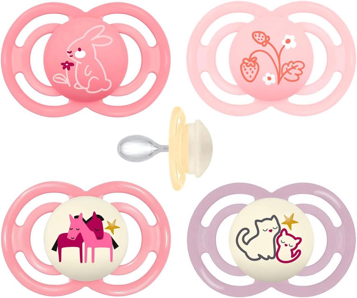Baby Fopspeen - Baby Speen - Baby Kalmeren - Tandvriendelijk Design - 4 Stuks - Roze