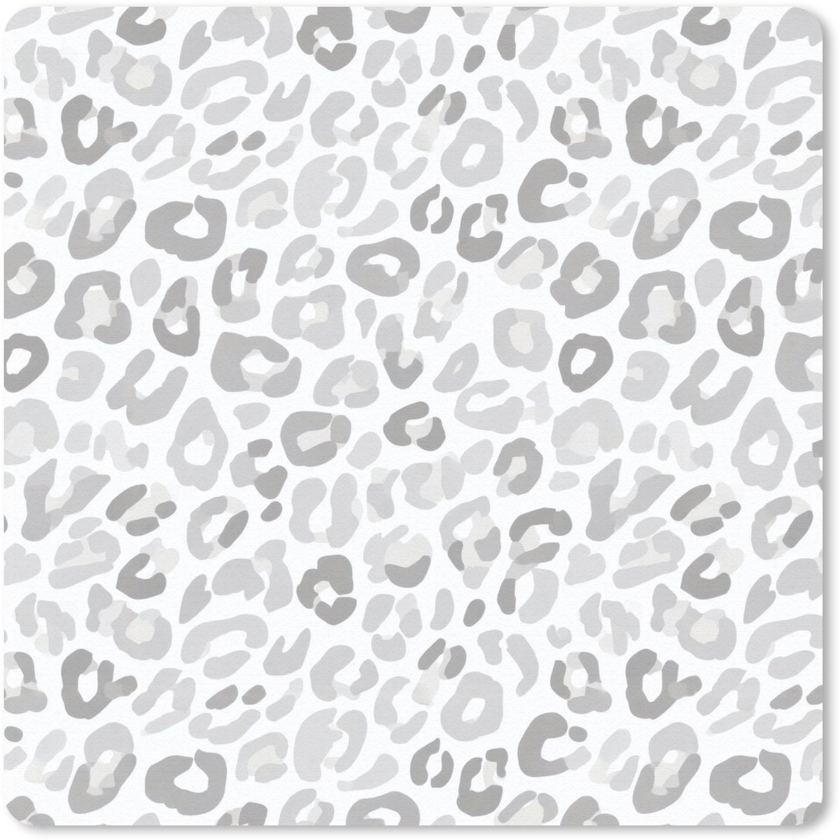 Muismat 30x30 cm - Mousepad Luipaard - Motief - Grijs - Muismatten
