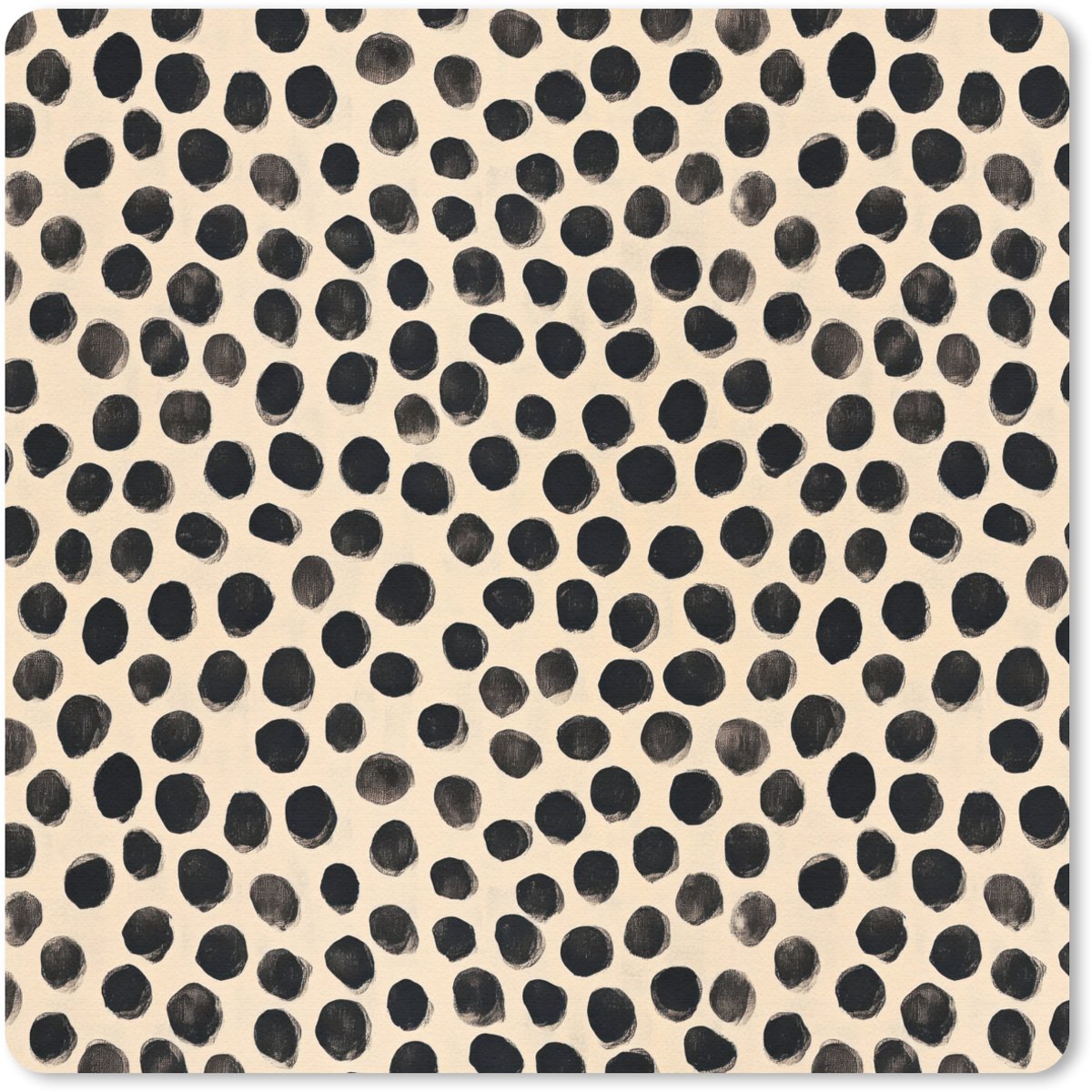 Muismat 30x30 cm - Mousepad Stippen - Patroon - Zwart - Muismatten