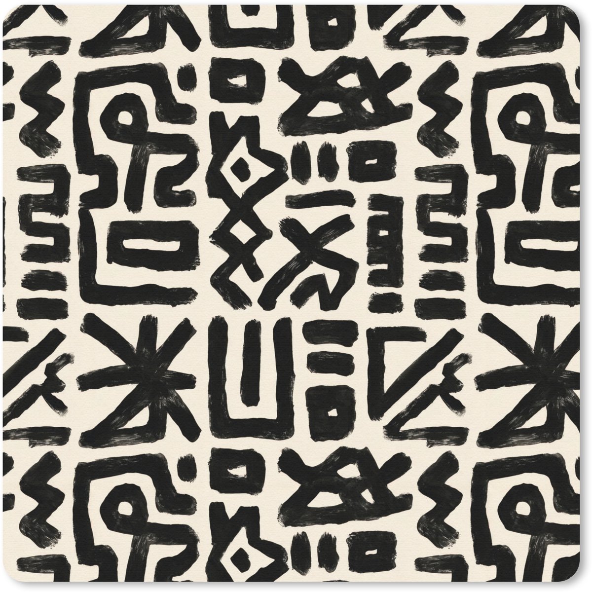 Muismat 20x20 cm - Mousepad Geometrisch - Figuren - Zwart - Muismatten