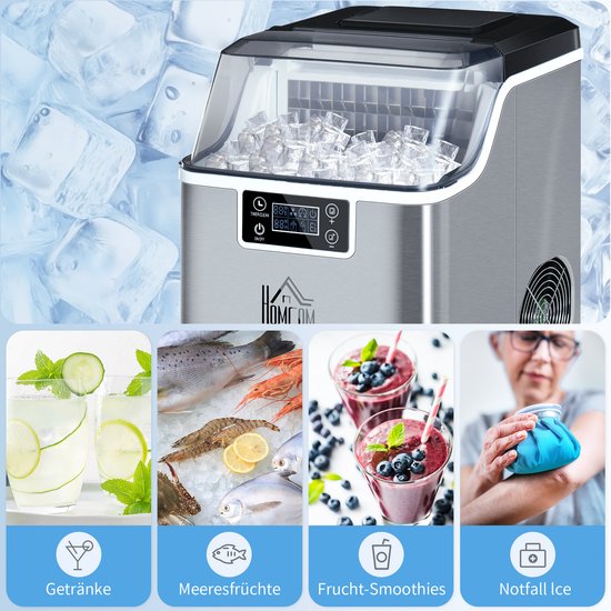 Killogood Ijsblokjesmachine - 20kg/24u - 2,3L ijsproductie - met 3,2L watertank - zilver van Merkloos — afbeelding 2