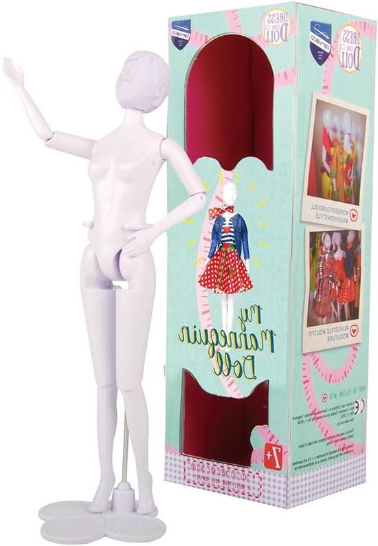 Mannequin pop - Kleedpop paspop - Kleding ontwerpen - Natuurlijk geproportioneerd - 31 x 10 x 8 cm - Meerkleurig — afbeelding 4