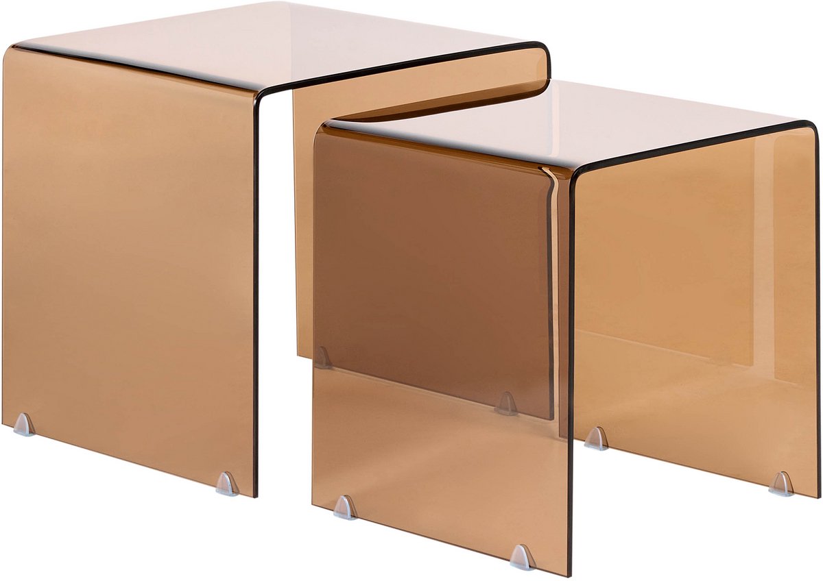 KENDALL - Salontafel set - Transparant - Veiligheidsglas