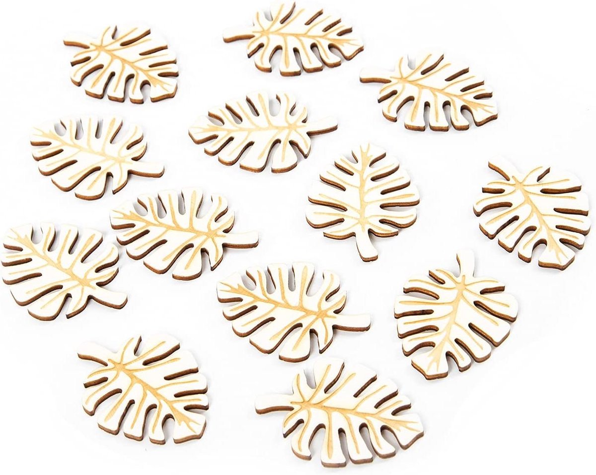 Logboek-uitgeverij 6 stuks vellen groen lichtgroen houten hanger gift hanger 6 cm exotisch tropisch deco zomerse natuurlijke verpakking Bio Natuur