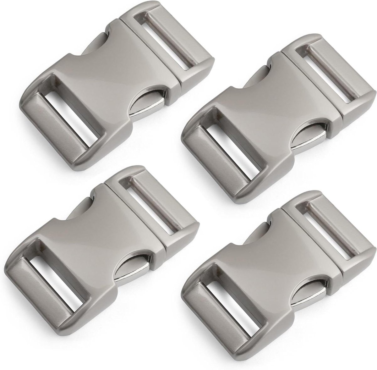 Metalen kliksluiting set - Gebogen steeksluiting klipsluiting - Paracord armbanden maken - Robuuste metaalconstructie - 3/8 inch 10mm - Mat zilver