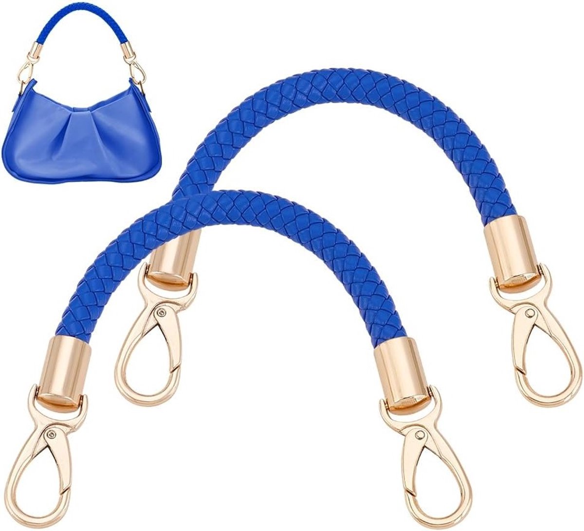 2 x Leren Handvatten van 32 cm, Gevlochten Handtasvervangers, DIY Schoudertassen en Handtasaccessoires