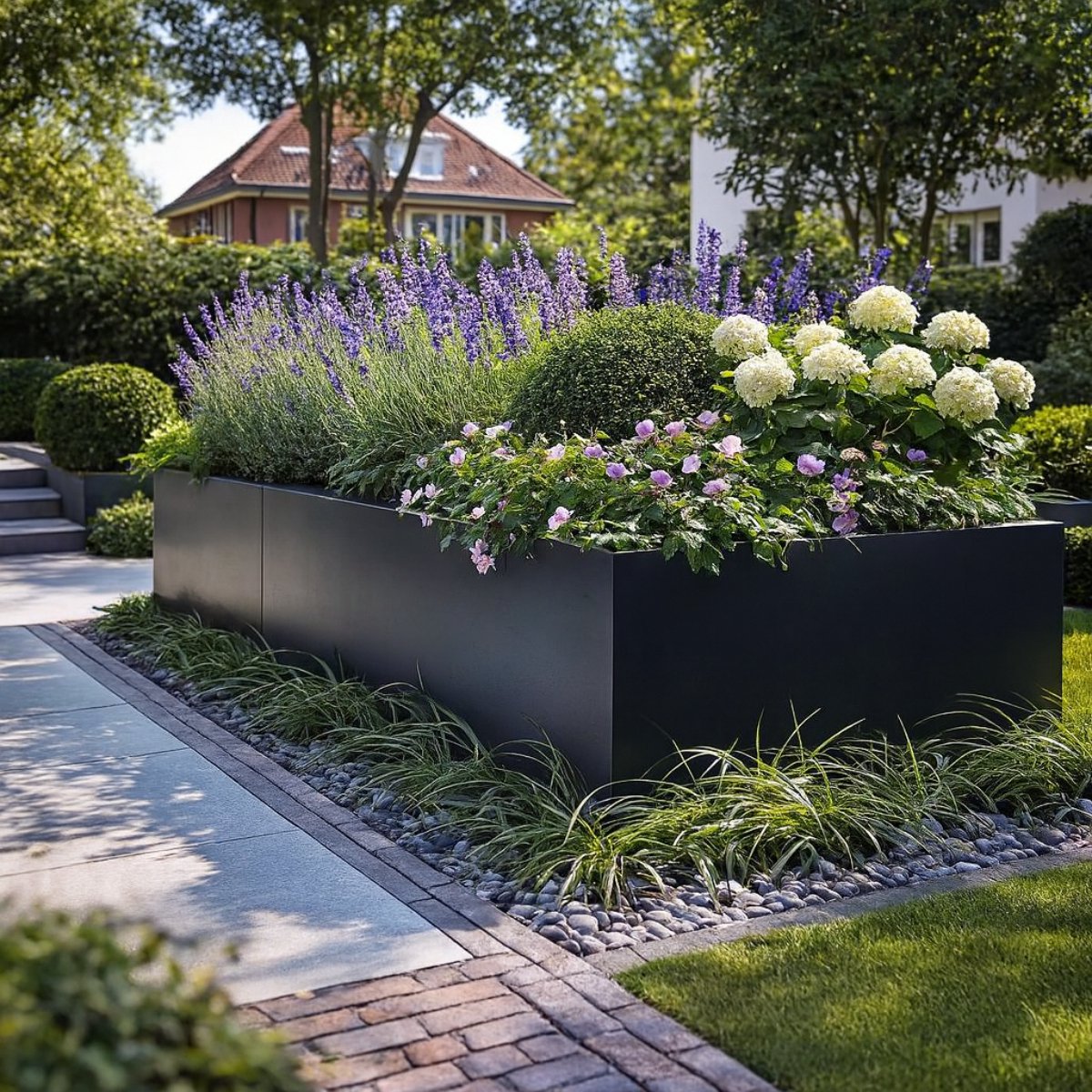 STEAEL VARNI – Stalen Plantenbak – 100 x 40 x 40 cm – Zwart