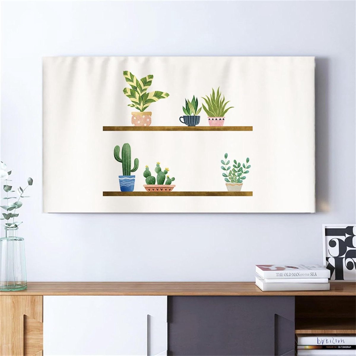 TV Protector Cover - Schermbeschermer TV - TV Beschermen - Half Gesloten Achterkant - 22-75 inch - Plant Decoratie