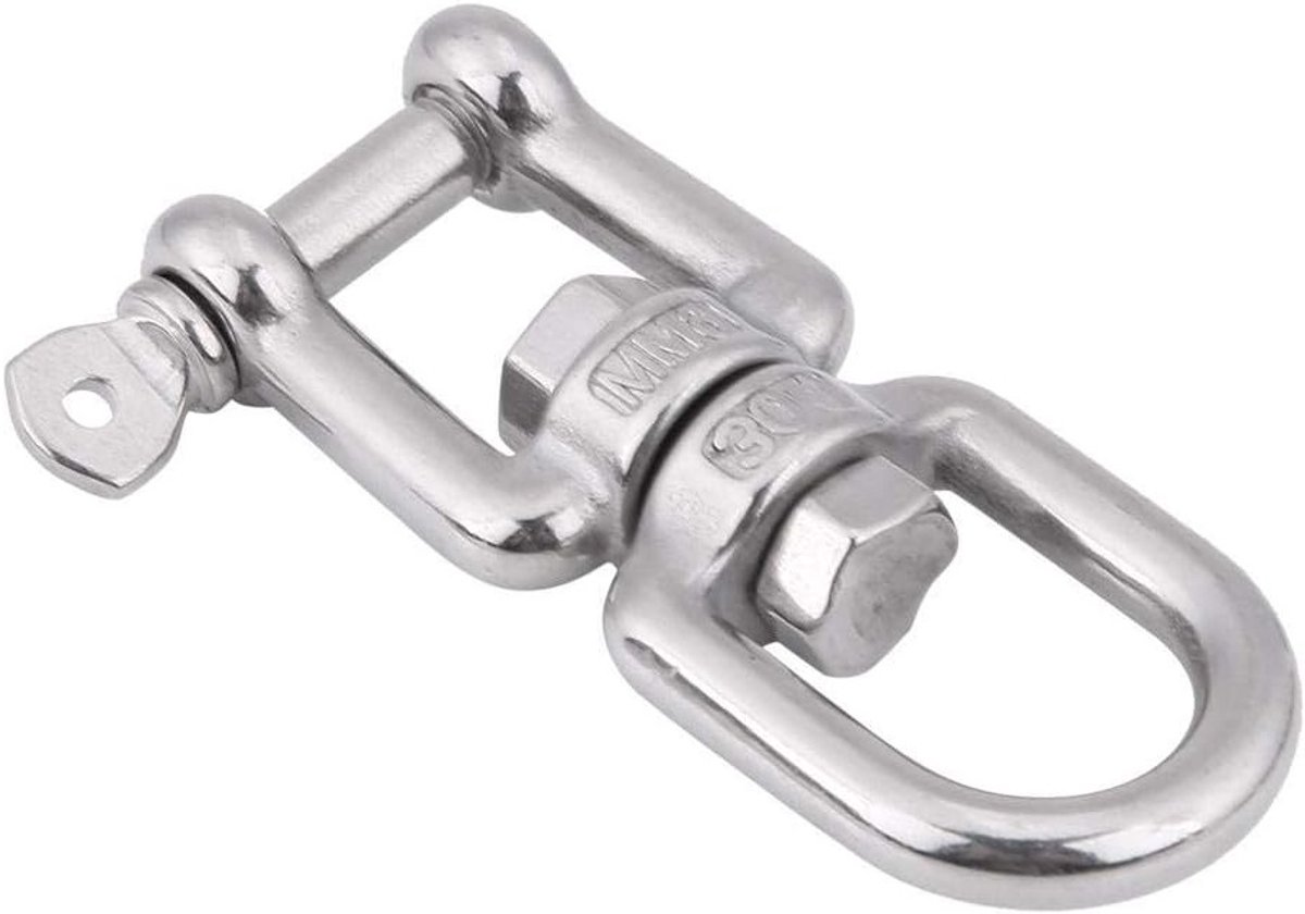 Zwenkmechanisme met zware 304 RVS draaiknop en klikanker voor heftoepassingen (6mm)