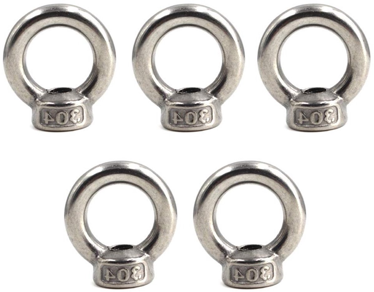RVS Ringmoeren M10 voor Bevestiging en Montage - Set van 5 Stuks voor Duurzame Toepassingen