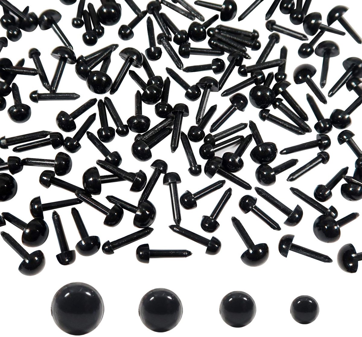 Golden crown - Veiligheidsogen - Mini Doll Eyes - Perfect voor DIY - Zwart - Handpoppen - 480 Stuks - Geschikt voor Knutselen