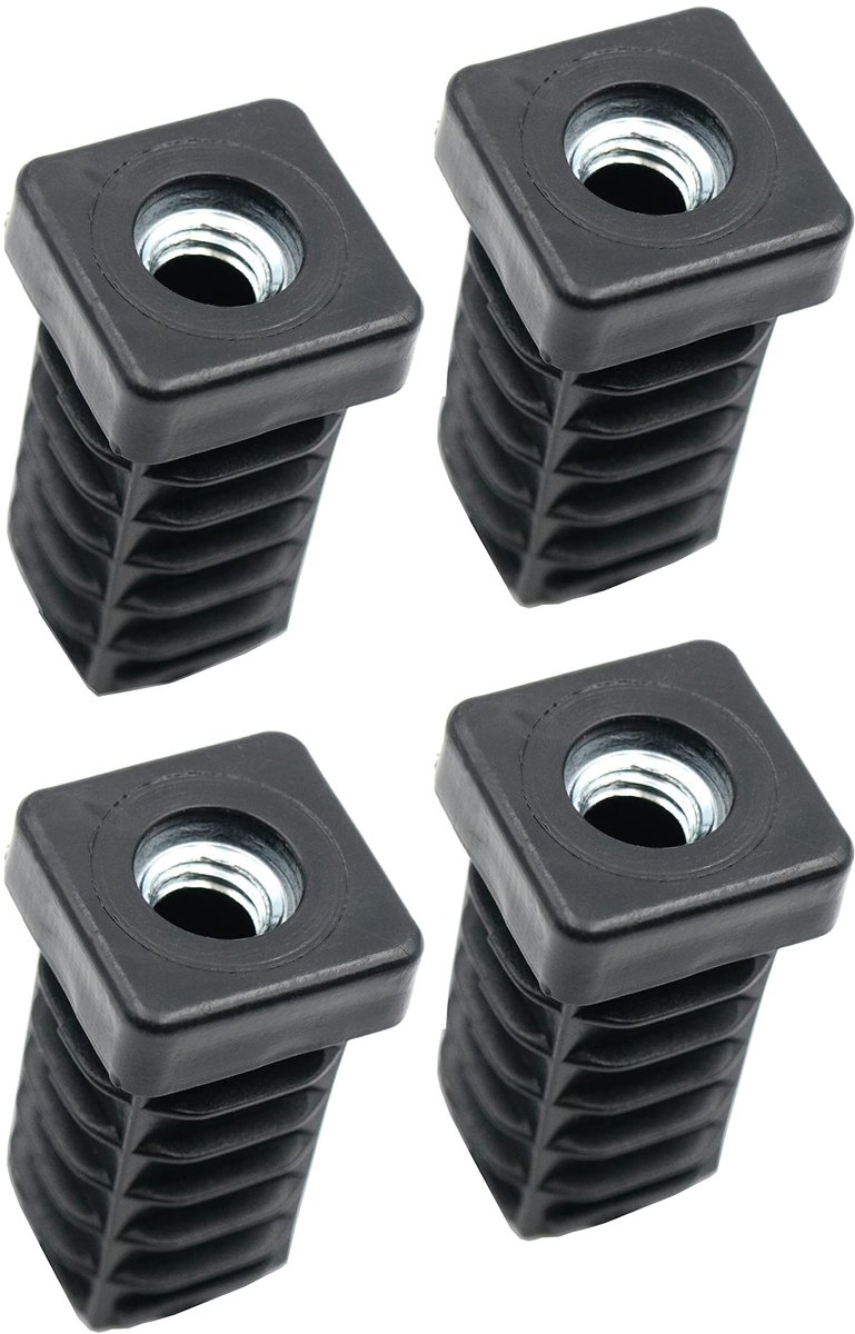 Store_8 - Schroefstoppen - Vierkantpijpstoppen - Eenvoudige montage - Zwart - Robuust - Geschikt voor 20x20 mm buizen - Kleur zwart