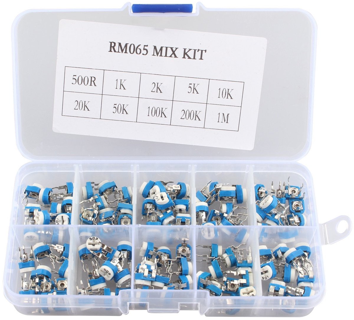 Store_9 - Multi-Rotatable Potentiometer Set - 100 Stuks - Assortiment - 10 Types - 6 mm - Voor Elektronica - Ideaal voor Hobbyisten