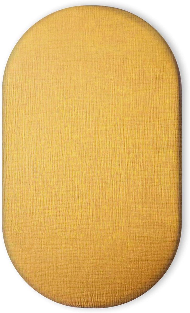 Wieg Laken - Hoeslaken Baby - Comfortabel Slapen - Mousseline Katoen - 33"x17" - Mosterdgeel