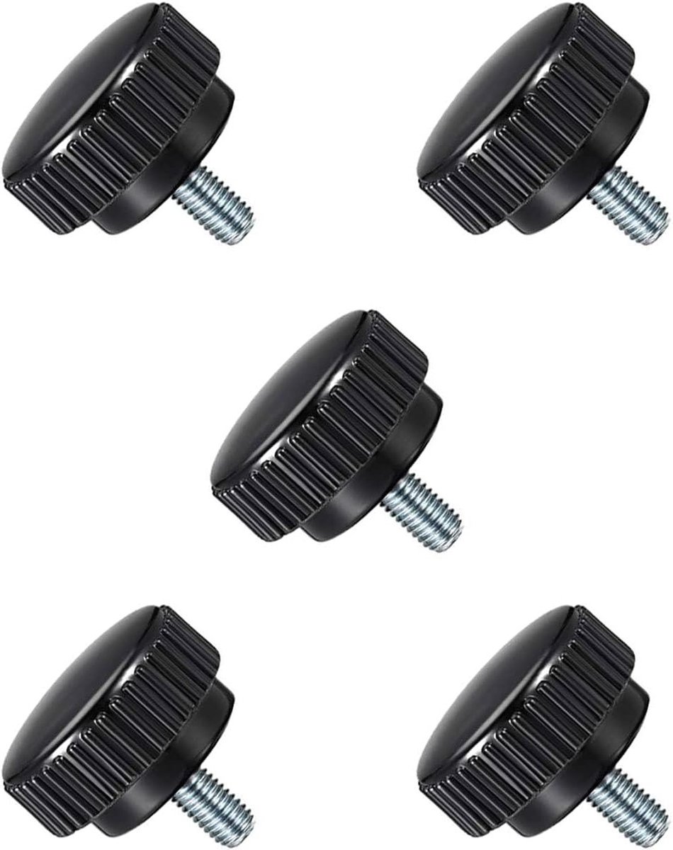 M8 x 15mm Draad Duimschroeven - 5 Stuks Carbon Stalen Klemmen met Knurled Knoppen en Kunststof Handvat voor Betrouwbare Grip en Toepassingen