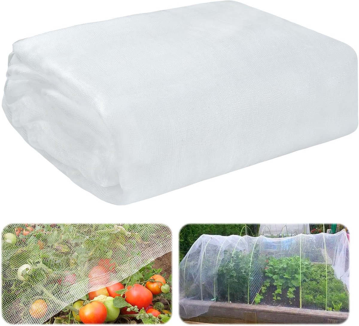 Insectbescherming Net - 2.5 m x 6 m - Plant Beschermingsnet Wit - Insectenscherm voor Tuin - Bescherming van Planten - Bloemen - Groenten - Fruit