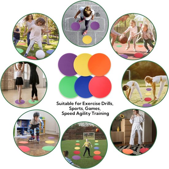 Spot Markers - Vloer Cirkels Kegels - Agility Training - Antislip Rubber - 9 Inch Diameter - Meerdere Kleuren — afbeelding 3
