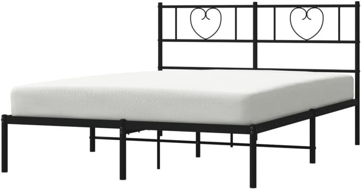 Bedframe Metaal - Twijfelaar Frame - Slaapkamer Inrichten - Robuuste Metalen Constructie - 120x190 cm - Zwart