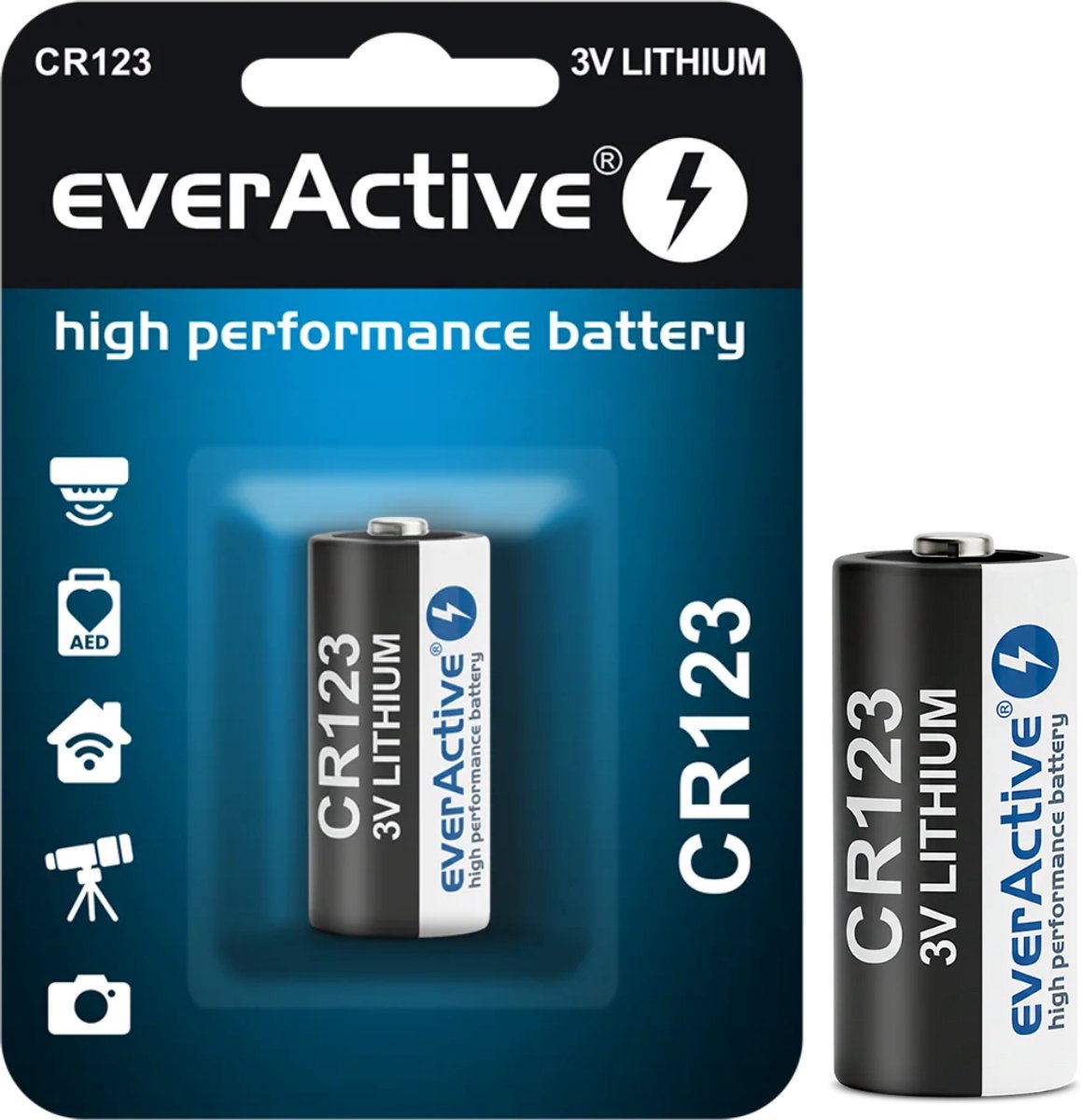 CR123 3V Lithium Photo Batterij - High Capacity 1500mAh - Vervangt CR123A, DL123A, EL123A