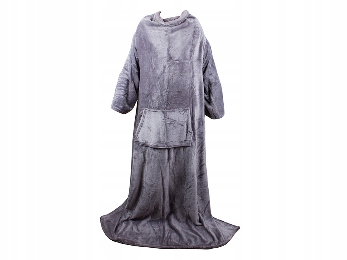 Fleece noony - Fleece - plaid - grijs - badjas - plaid met mouwen — cadeau in Wonen & Interieur - foto 2
