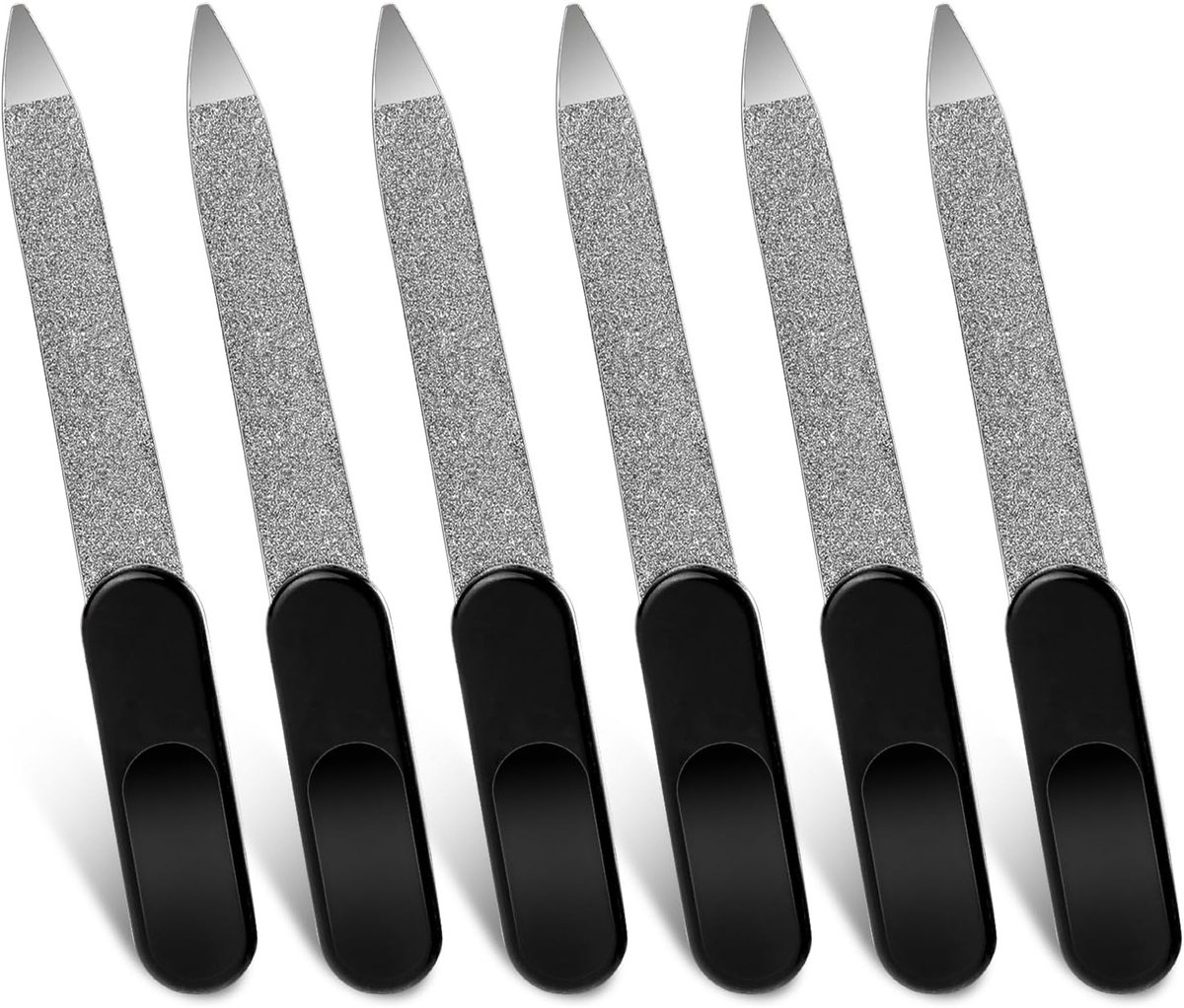 Mini Vijl Set voor Natuurlijke Nagels - Professionele Dubbelzijdige RVS Nagelvijlen met Handvat - Ideaal voor Manicure en Pedicure, Perfect voor Thuisgebruik en Salon
