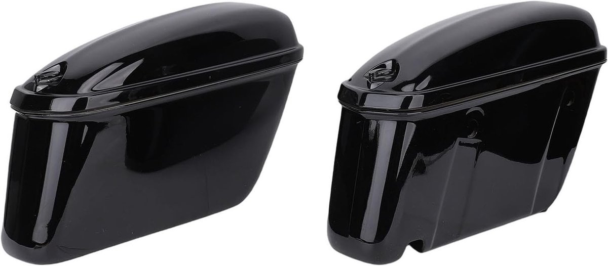 Ruimtebesparende 22L Motorfietstassen van ABS Plastic met Vergrendeling en Bovenopening voor Cruisers - Glanzend Zwart, Ideaal voor Opberging en Reis