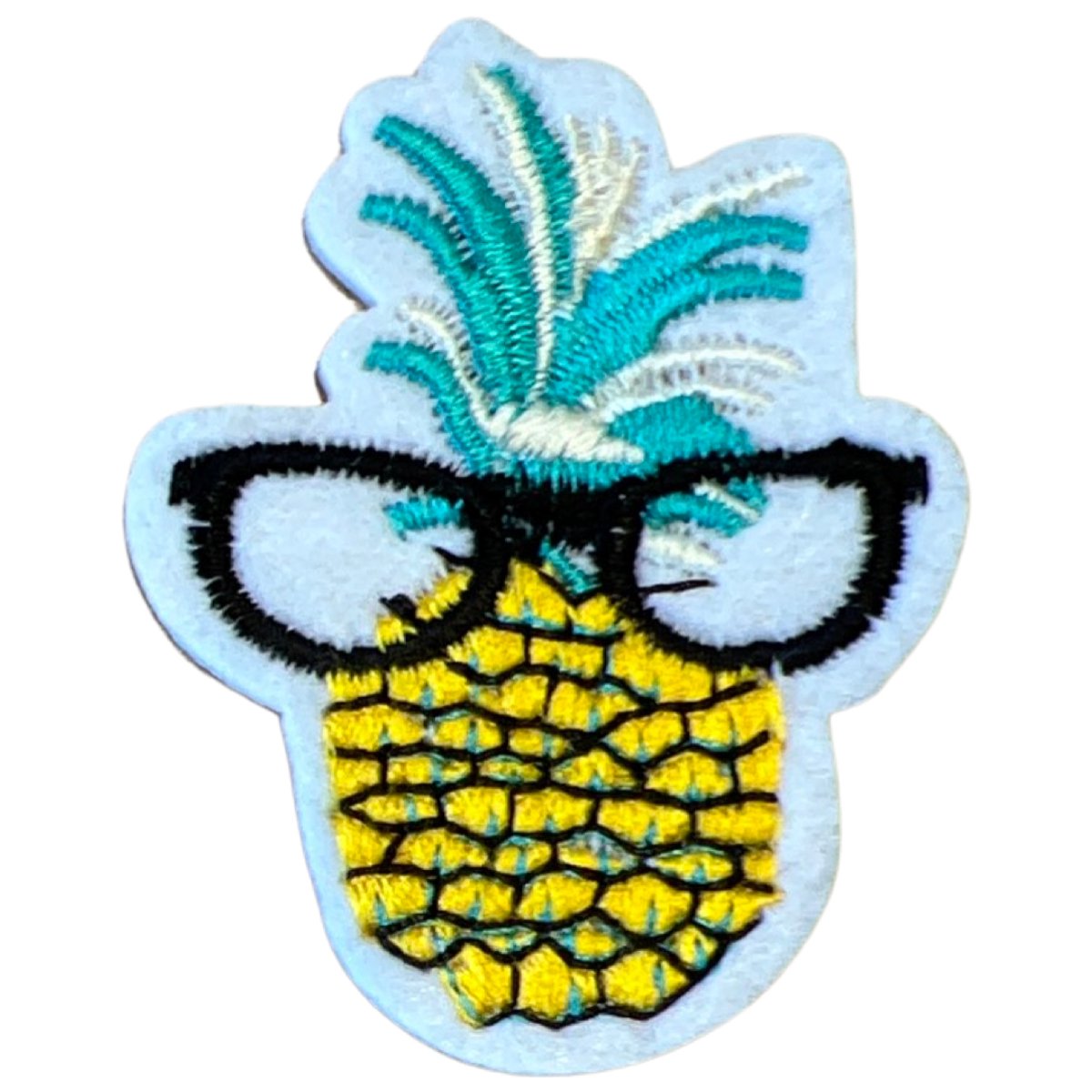 Ananas Zonnebril Strijk Embleem Patch 4.4 cm / 5.5 cm / Geel Groen Zwart