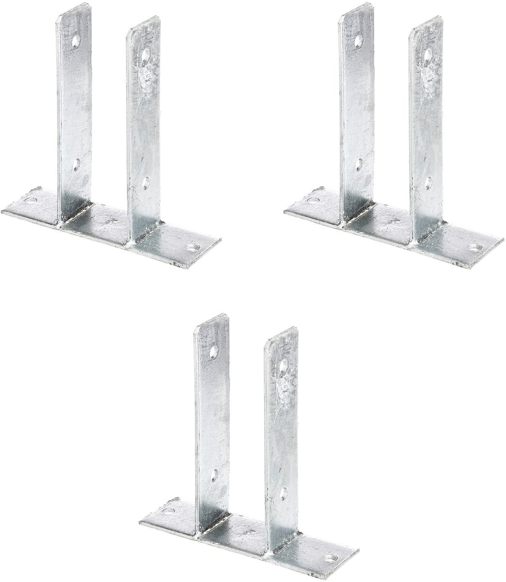 Alberts 212988 U-paalhouder | om op te schroeven | thermisch verzinkt | vrije breedte 71 mm | set van 3