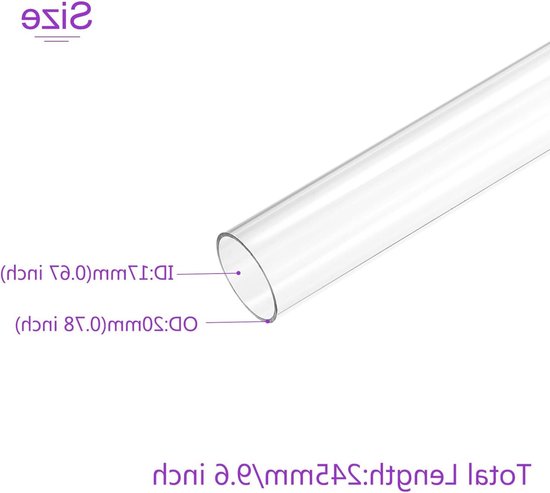 Duidelijke Rigid Plastic Buizen 9.6" voor Verlichting, Water en Loodgietwerk - 17mm x 20mm Polycarbonaat Tubing — afbeelding 2