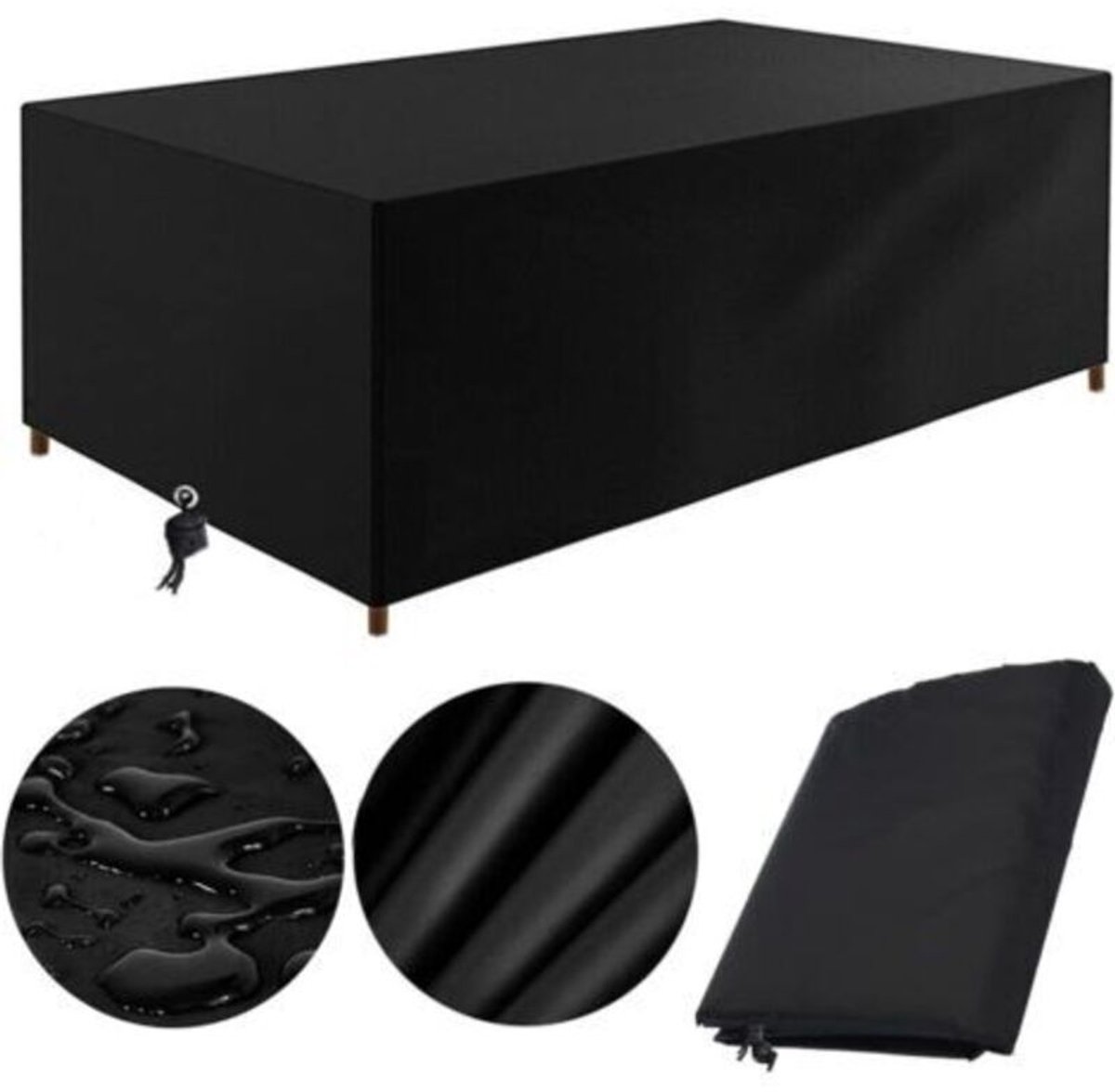 Tuintafelhoes 120x120cm, hoes voor tuinmeubelen 120x120x74cm, waterdichte beschermhoes voor tuintafels, geschikt voor rechthoekige meubels (120x120x74cm).