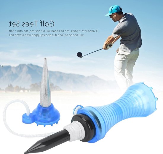 Golf Tee met Extra Nagel, Herbruikbare Oefen Tee Set voor Driving Range en Golftraining, Stevig en Duurzaam (Blauw) van GOLF — afbeelding 2