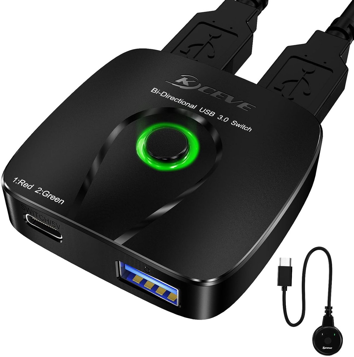 USB 3.0 Switch - 2 PC Delen - Apparaten Delen - Snelle Dataoverdracht - 5x5x1 cm