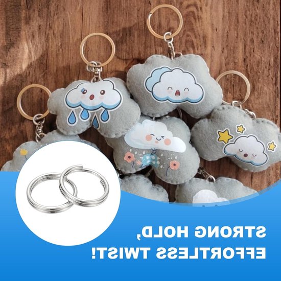 Ronde splitringen 4mm - 20 stuks metalen sleutelringen voor sleutelhangers, sieraden maken en DIY-ambachten, zilverkleurige accessoires — afbeelding 3
