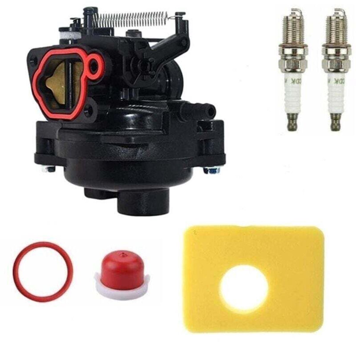 Carburateurrevisiesets geschikt voor Briggs & Stratton 625EXI, 675EXI, 675EX en 725EX grasmaaiers, geschikt voor 125cc en 140cc motoren, en geschikt voor accessoires 799584, 796584, 591109 en 594058.