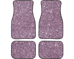 Auto Vloermatten Set - Tapijt Matten - Interieur Bescherming - Universele Pasvorm - 4-Delig - Bling Roze