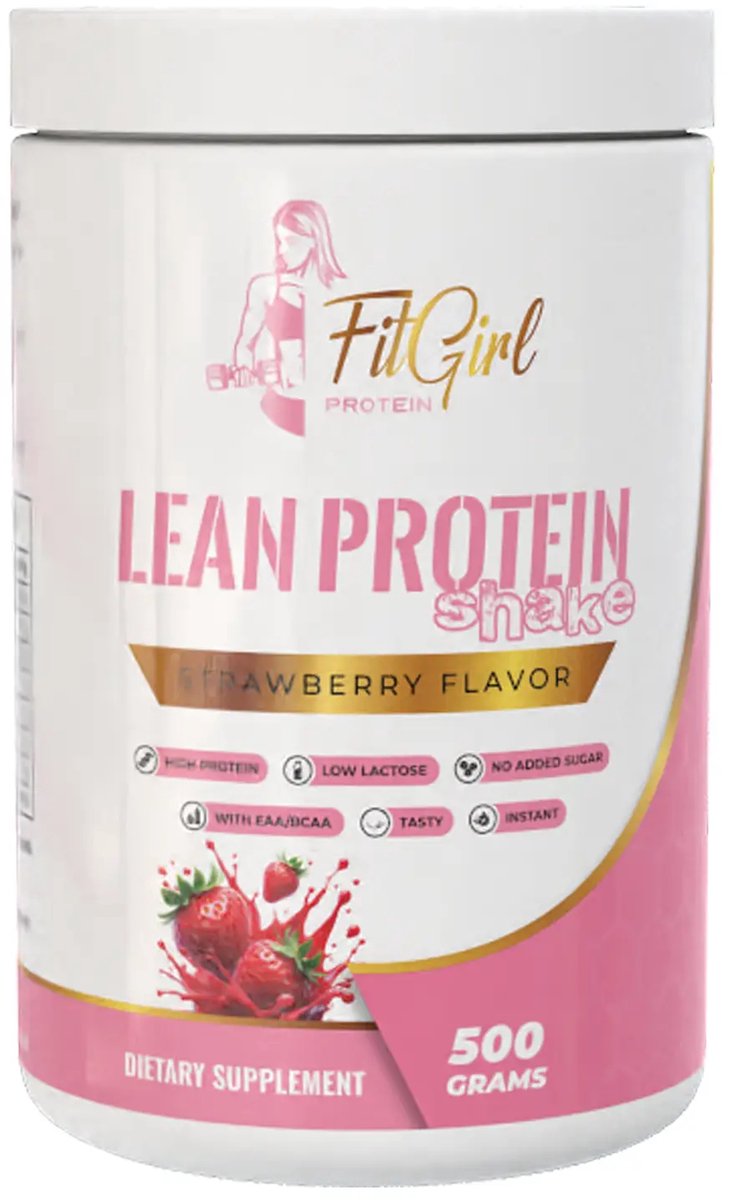 FitGirl Lean Protein Shake – Strawberry – 500g – Eiwitshake – 16 doseringen – Nutriworld