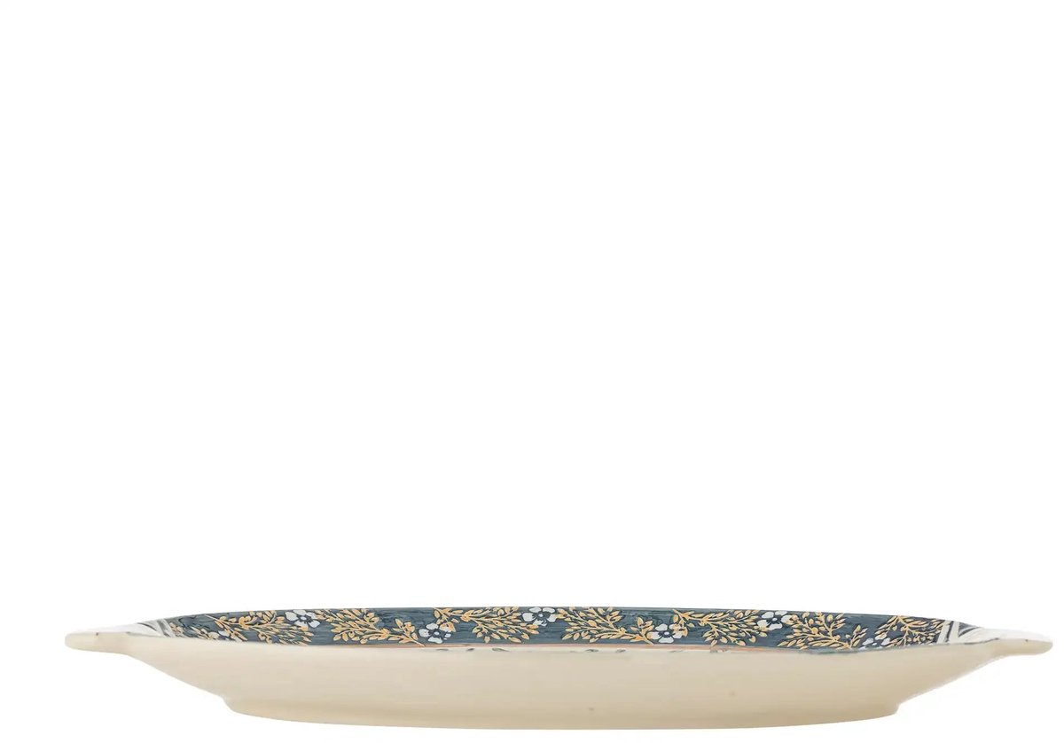 Dienblad aardewerk blauw Hezha 34cm